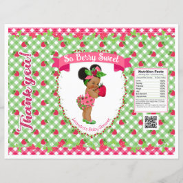 Lámina Tema del bebé de fresa Pink Green Gingham Chip Bag