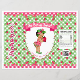 Lámina Tema del bebé de fresa Pink Verde Gingham Chip Bag