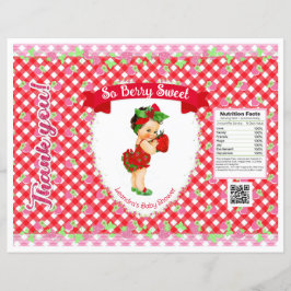 Lámina Tema del bebé de fresa Rojo Gingham Chip Bag