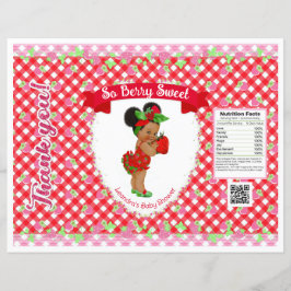 Lámina Tema del bebé de fresa Rojo Gingham Chip Bag