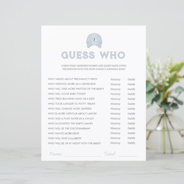 Lámina Tema del golf azul bebé ducha adivina (Anverso de pie)