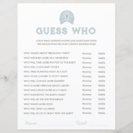 Lámina Tema del golf azul bebé ducha adivina