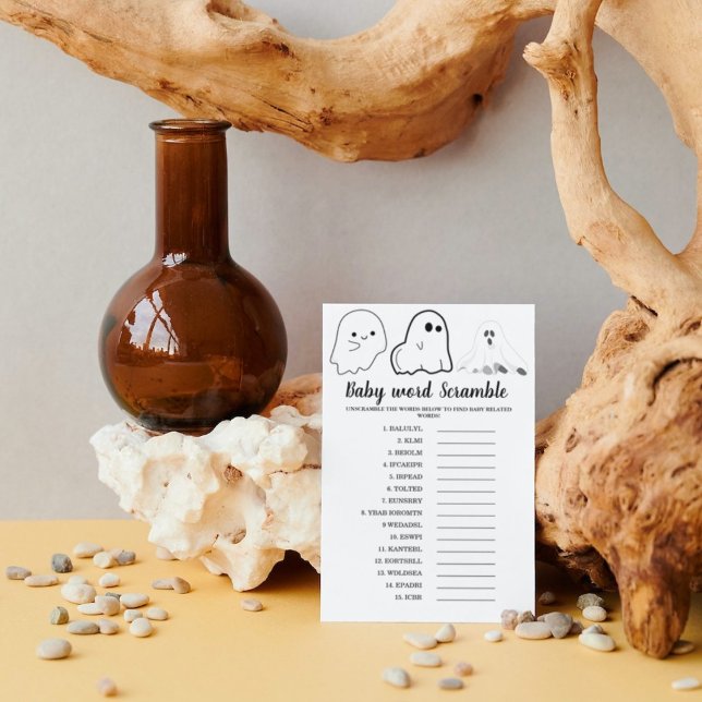 Lámina Temas de Halloween palabra scramble baby ducha jue (Subido por el creador)