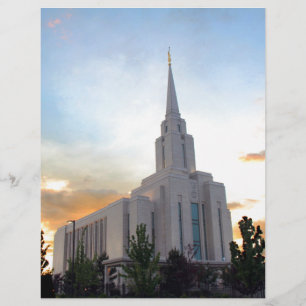 Lámina templo mormón de la montaña Oquirrh Utah LDS