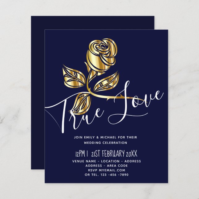 Lámina Tendencia de Presupuestos Verdadero Amor Invitació (Anverso / Reverso)