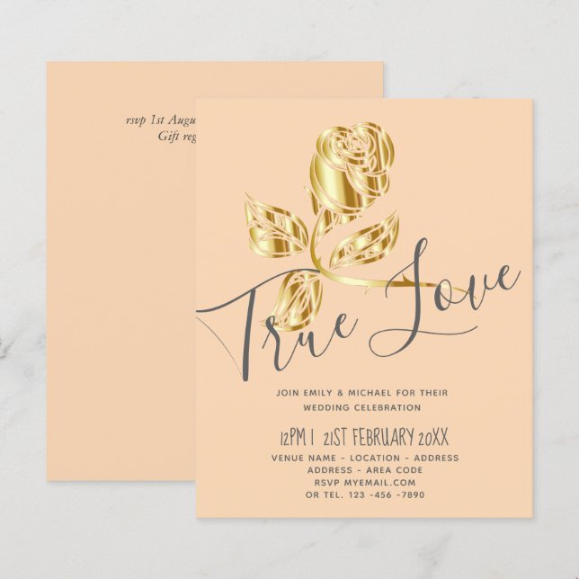 Lámina Tendencia de Presupuestos Verdadero Amor Invitació (Anverso / Reverso)