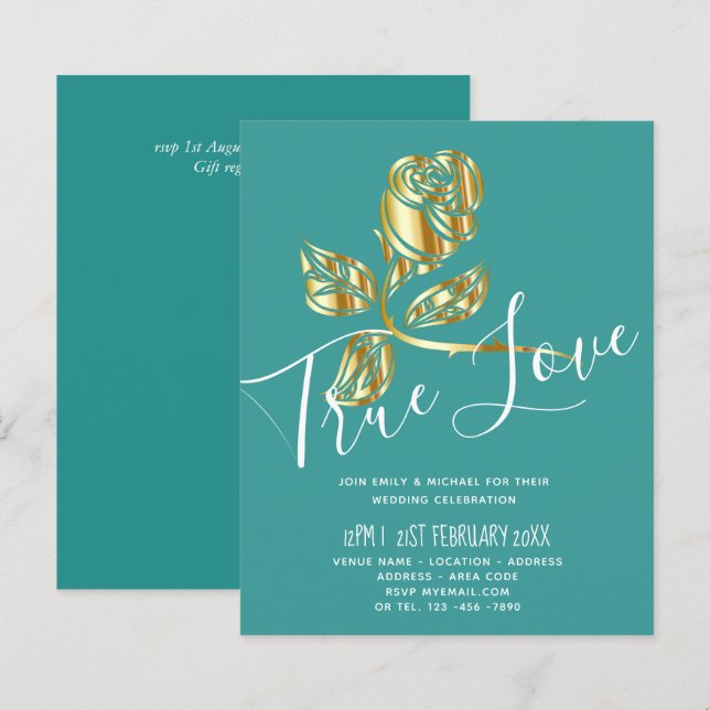 Lámina Tendencia de Presupuestos Verdadero Amor Invitació (Anverso / Reverso)