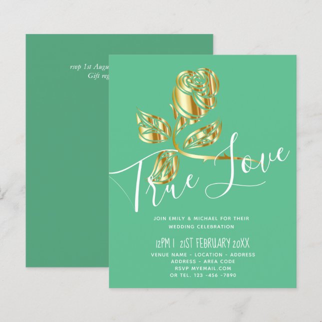 Lámina Tendencia de Presupuestos Verdadero Amor Invitació (Anverso / Reverso)