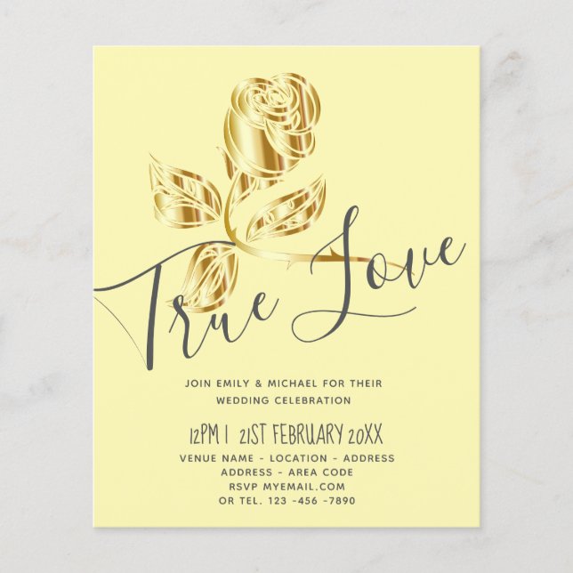 Lámina Tendencia de Presupuestos Verdadero Amor Invitació (Anverso)