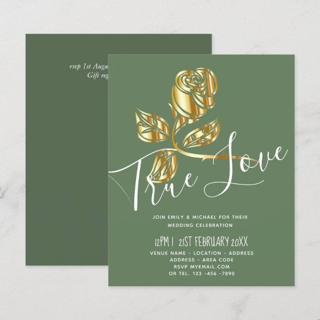 Lámina Tendencia de Presupuestos Verdadero Amor Invitació (Anverso / Reverso)