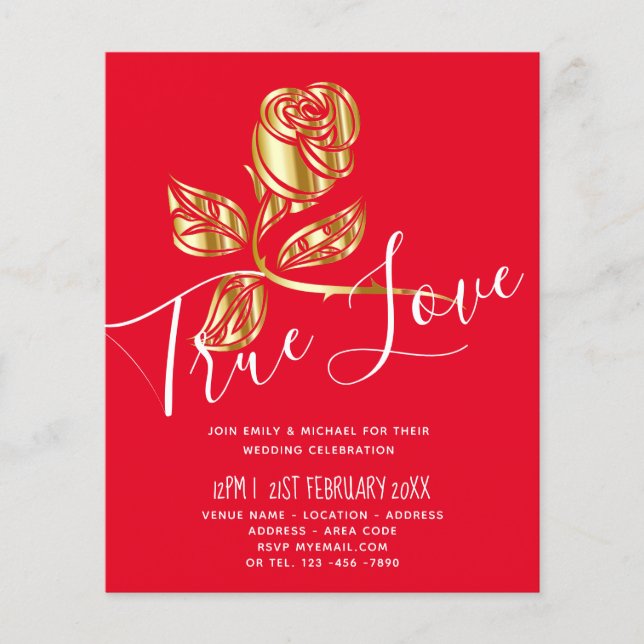 Lámina Tendencia de Presupuestos Verdadero Amor Invitació (Anverso)