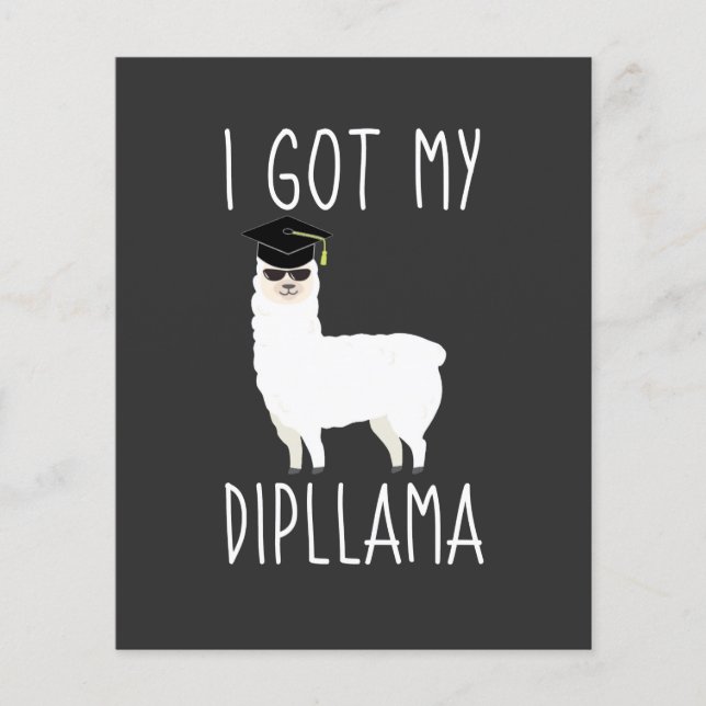Lámina Tengo mi invitación de graduación de Dipllama Llam (Anverso)
