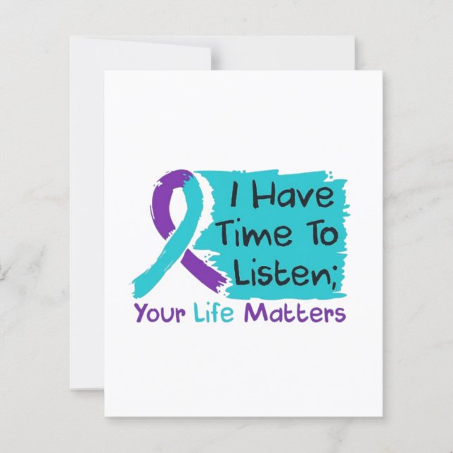 Lámina 💜 Tengo tiempo para escuchar; tu vida importa (Anverso)