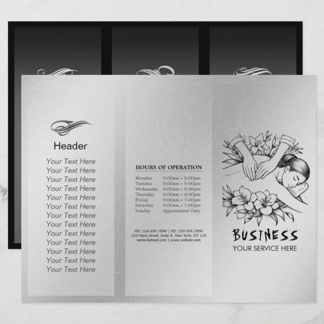 Lámina Terapia Masajista Manos Curadoras Energía Spa Well (Anverso / Reverso)