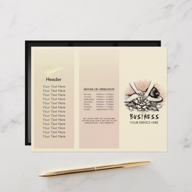 Lámina Terapia Masajista Manos Curadoras Energía Spa Well (Anverso/Reverso In Situ)