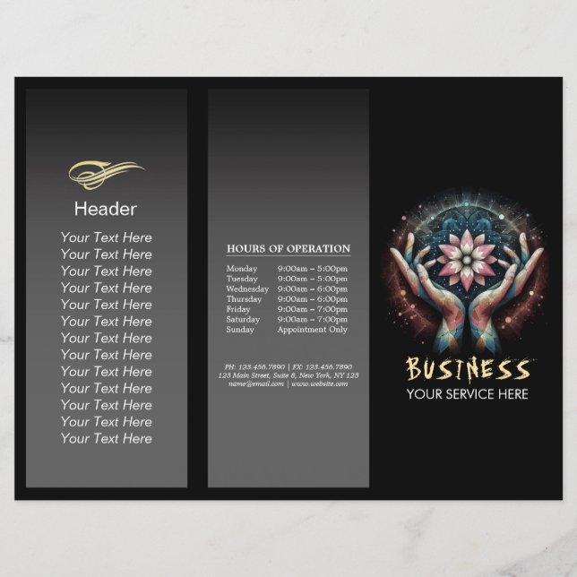 Lámina Terapia Masajista Manos Curadoras Energía Spa Well (Anverso)