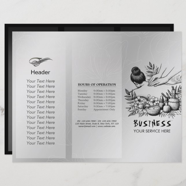 Lámina Terapia Masajista Manos Curadoras Energía Spa Well (Anverso / Reverso)