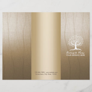 Lámina Terapia Masajista Yoga Spa Árbol Vintage Tri-Fold
