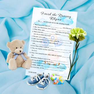 Lámina Terminar el juego de rima de la guardería Pequeño 