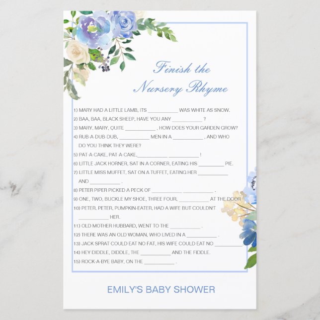 Lámina Terminar la rima de la enfermera con respuesta (Anverso)