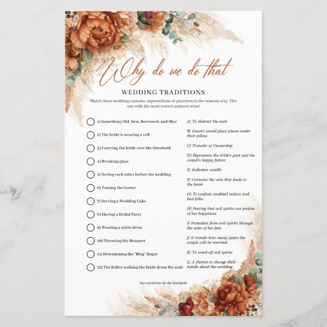 Lámina Terracota cobre floral pampas Por qué hacemos eso (Anverso)