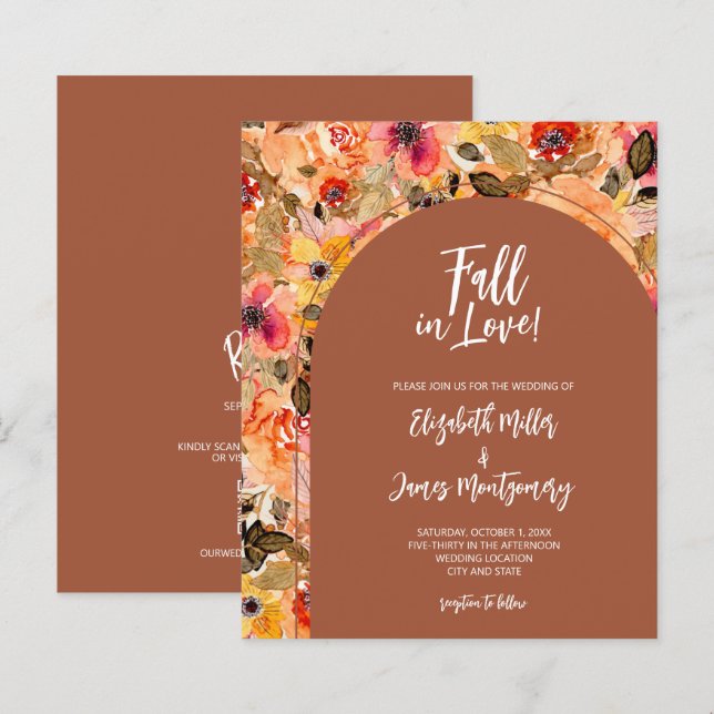 Lámina Terracota Floral Presupuestaria Todo En Una Invita (Anverso / Reverso)