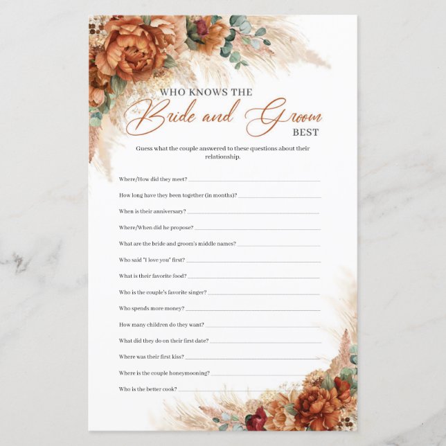 Lámina Terracota que conoce mejor a la novia y al novio (Anverso)