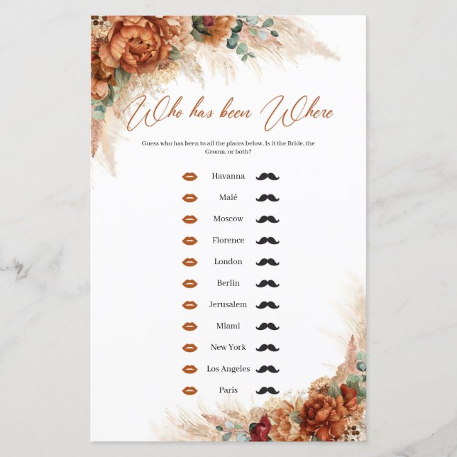 Lámina Terracota tropical Boho que ha estado donde (Anverso)