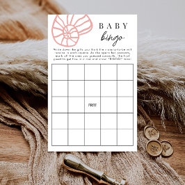 Lámina Terracotta Beach Coastal Baby Bingo Game Card