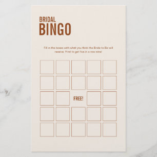 Lámina Terracotta Bingo de novia Juego de ducha de novia