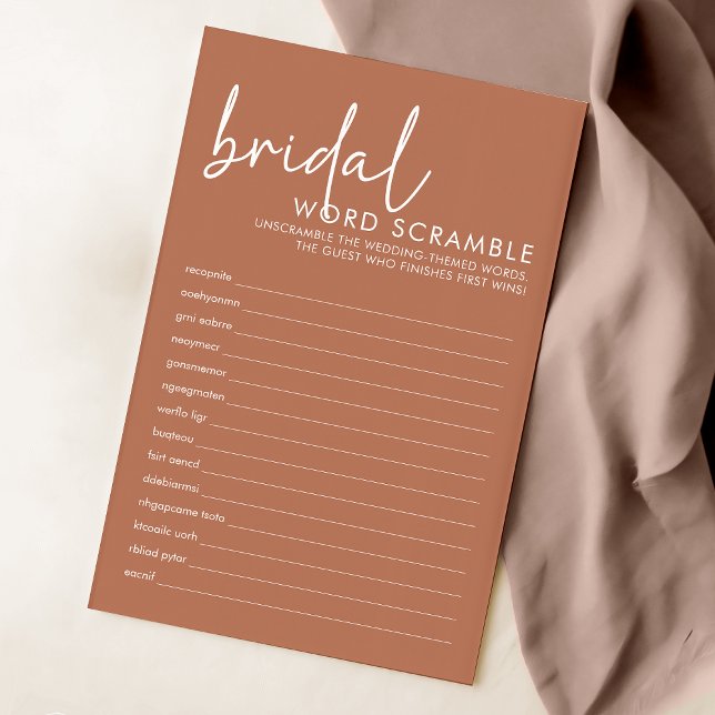 Lámina Terracotta Bridal Shower Word Scramble Game (Subido por el creador)