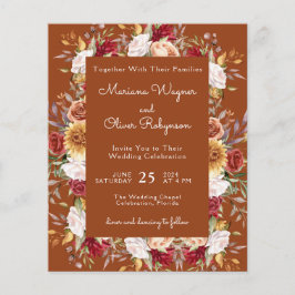 Lámina Terracotta Budget Boda floral de otoño moderno