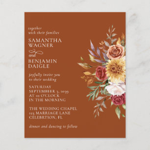 Lámina Terracotta Budget Boda floral de otoño moderno