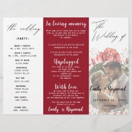 Lámina Terracotta Burgundy Blush Floral Wedding  Program