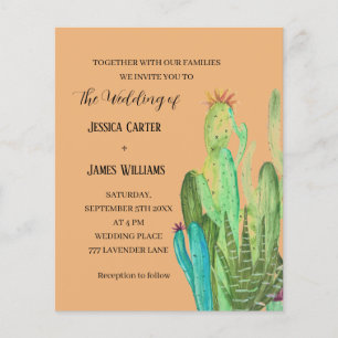 Lámina Terracotta Cactus Desert México Boda acuarela