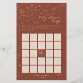 Lámina Terracotta Juego simple de Bingo Baby Shower