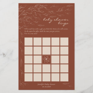 Lámina Terracotta Juego simple de Bingo Baby Shower