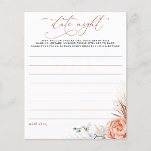 Lámina Terracotta Pampas Grass Floral Date Ideas nocturna