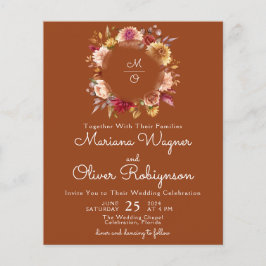 Lámina Terracotta Presupuesto Romántico Boda Floral Caída