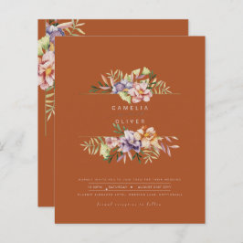 Lámina Terracotta Summer Floral Wedding Invitar código QR