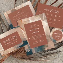 Lámina Terracotta verde azulado boda moderno y pintoresco