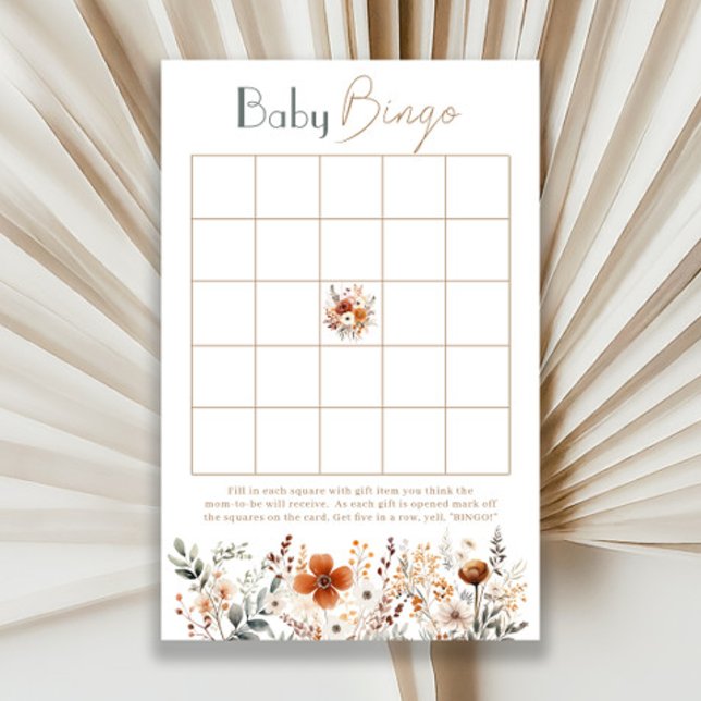 Lámina Terracotta Wildflower Baby Shower Bingo (Subido por el creador)