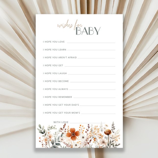 Lámina Terracotta Wildflower Baby Shower Desea Un Bebé (Subido por el creador)