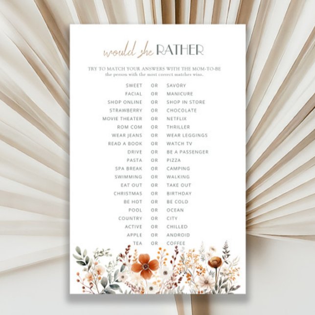 Lámina Terracotta Wildflower Baby Shower Prefiere (Subido por el creador)