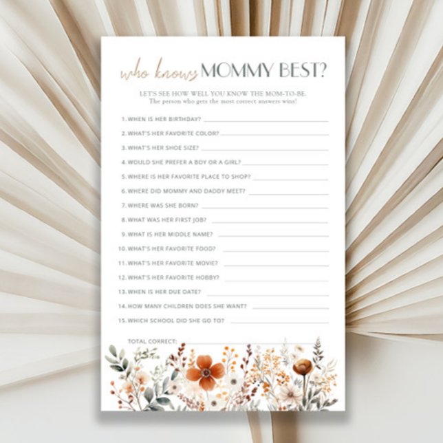 Lámina Terracotta Wildflower Baby Shower que conoce a mam (Subido por el creador)