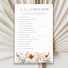 Lámina Terracotta Wildflower Baby Shower que conoce a pap