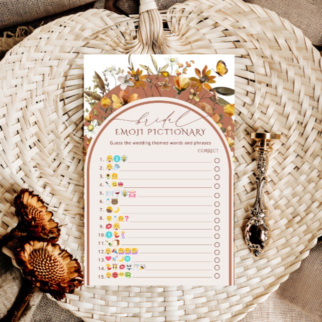 Lámina Terracotta Wildflowers Arch Bridal Shower Game (Subido por el creador)