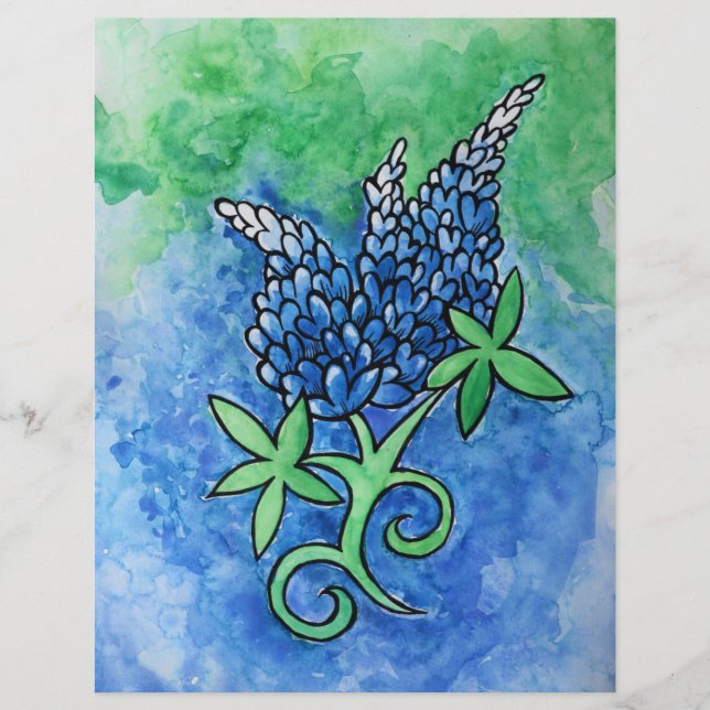 Lámina Texas Bluebonnets (Anverso)