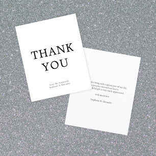 Lámina Texto simple presupuesto Boda blanco negro Gracias