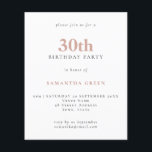 Lámina Texto simple presupuesto Invitación a Rubor 30 cum<br><div class="desc">Texto simple presupuesto Invitación a Rubor a los 30 años. Una alternativa de valor por dinero menor de 4, 5 x 5, 6 pulgadas en defecto de la opción semi brillo que se recomienda para las invitaciones y es un grosor similar al de una postal. La opción de satén es...</div>